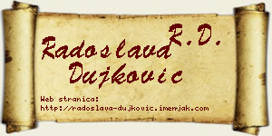 Radoslava Dujković vizit kartica